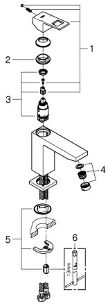 GROHE 23446000 - EUROCUBE mosdócsaptelep DN 15, fényes króm