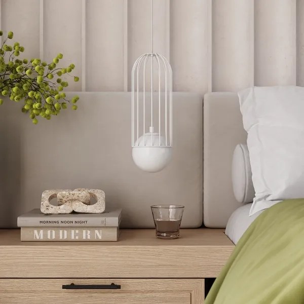 Sollux SL.1331 - Csillár zsinóron BRINA 1xG9/8W/230V fehér