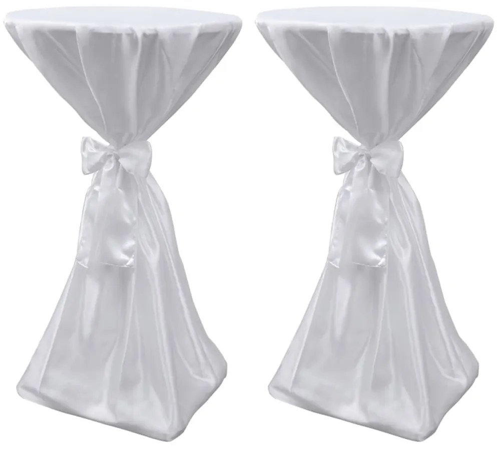 Asztal Borító Fehér 60 cm Szalaggal 2 db