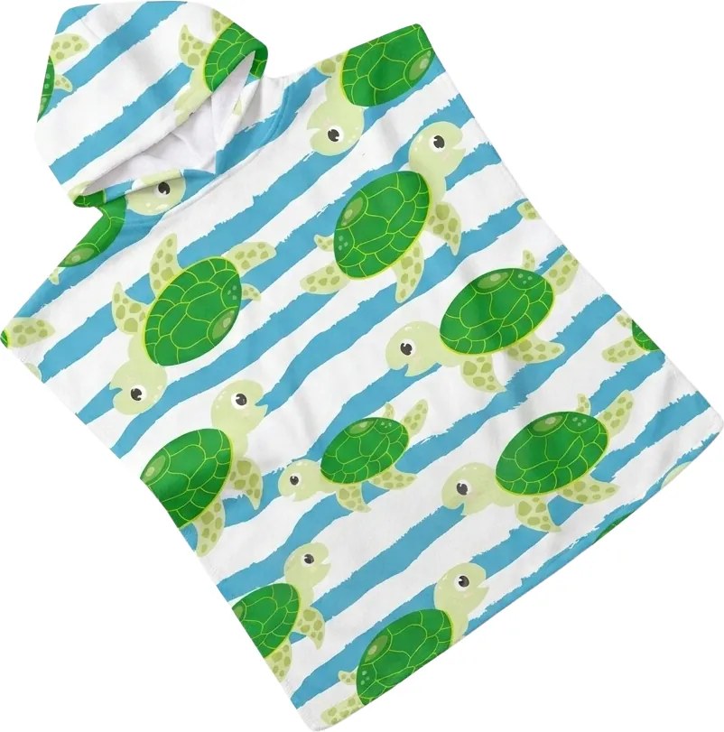 Gyerek poncsó TURTLES zöld 60x120 cm