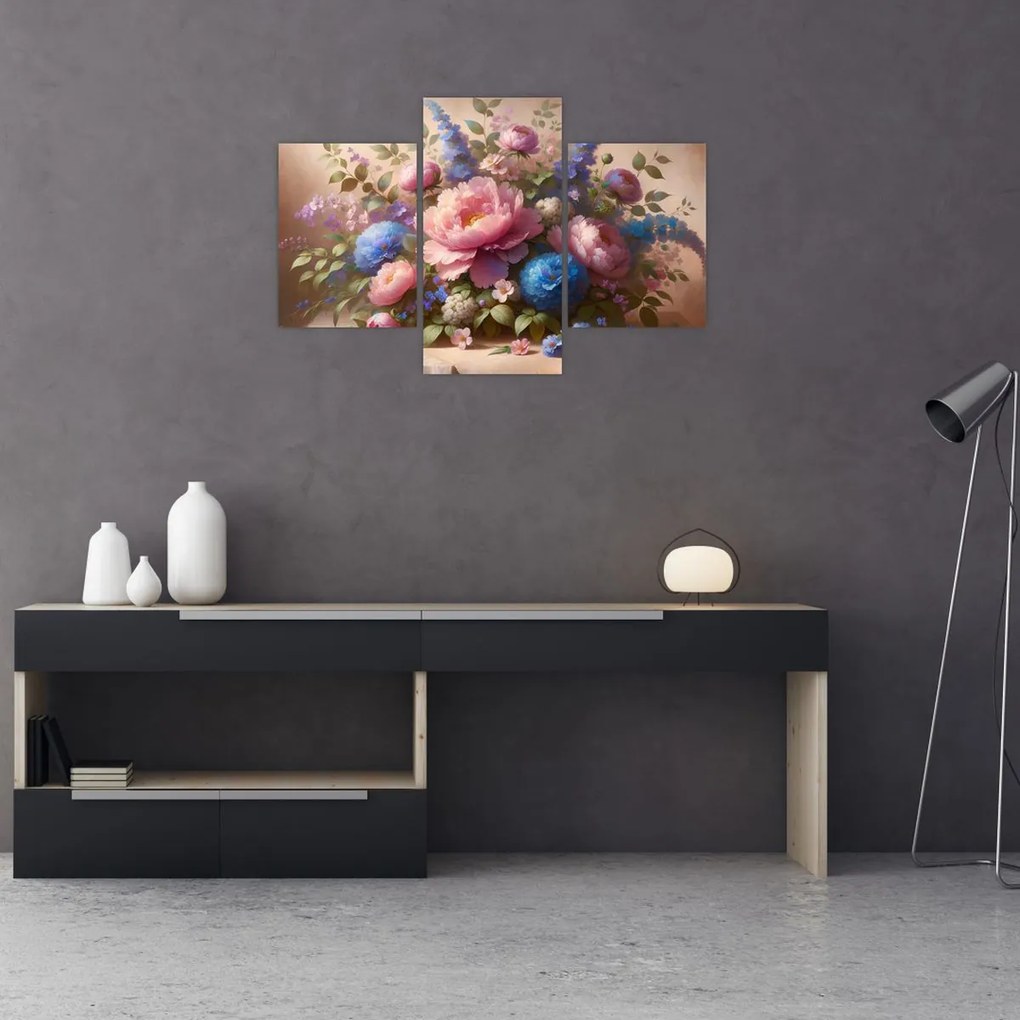 Kép - Asztal tele virágokkal (90x60 cm)
