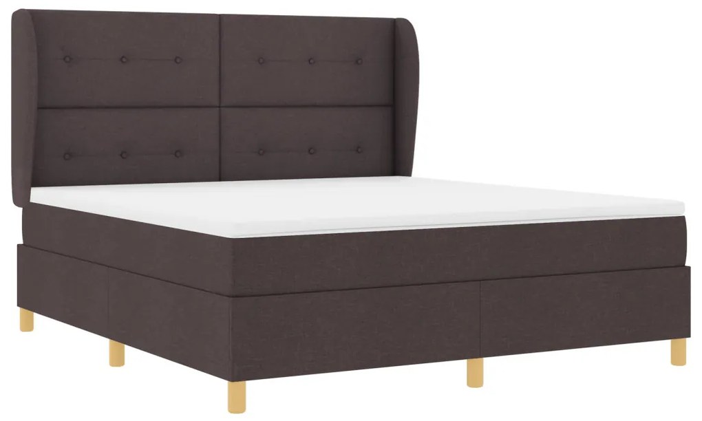 Boxspring Ágy Matrac Kávébarna 180x200 cm Szövet