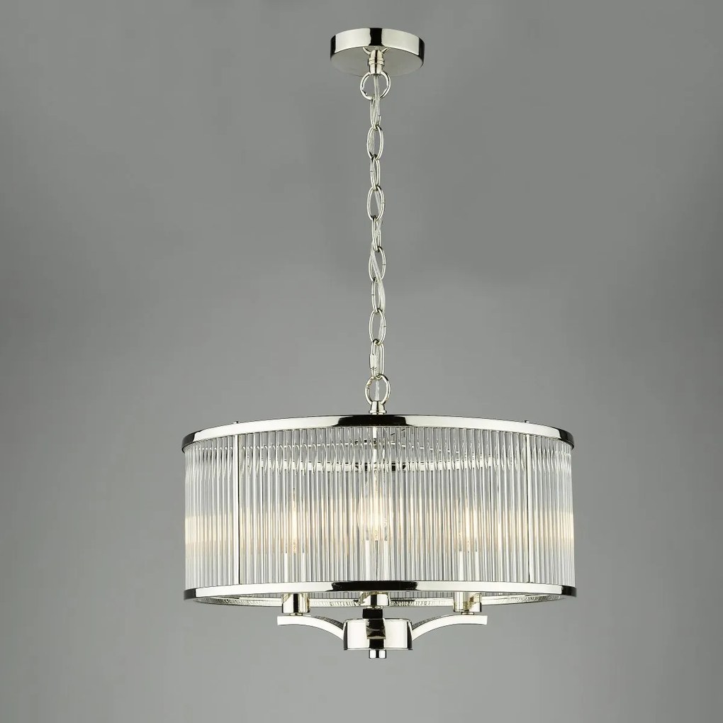 Dar Lighting glamour modern függeszték evelyn polírozott nikkel dareve0338