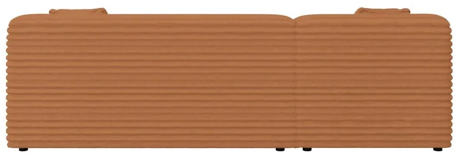 Terrakotta színű kordbársony sarokkanapé (bal oldali-heverő résszel) Martin – Ropez