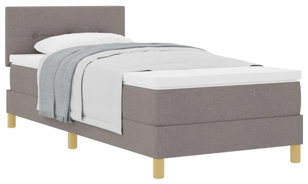 Box Spring Ágy Matraccal Taupe 90x200 cm Szövet