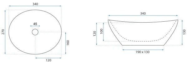 REA-U0623 - Ráültethető mosdó SOFIA MINI 27x34 cm kerámia/fényes fehér