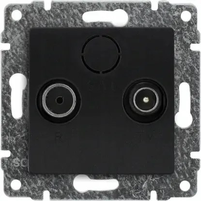 Rtv aljzat Átmenő Süllyesztett Vena 8dB Antracit Mat 516174