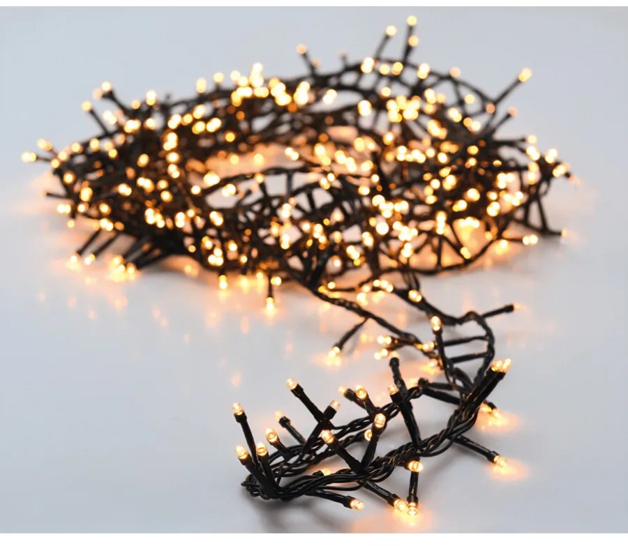 200 LED-es kültéri-beltéri BOA fényfüzér, elemes, extra meleg fehér, 8 világítási móddal, időzíthető, 4 m, IP44