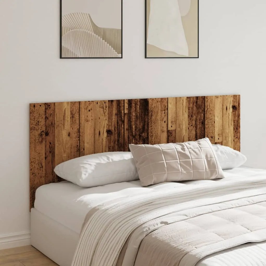 antik fa színű szerelt fa ágyfejtámla 200x1,5x80 cm