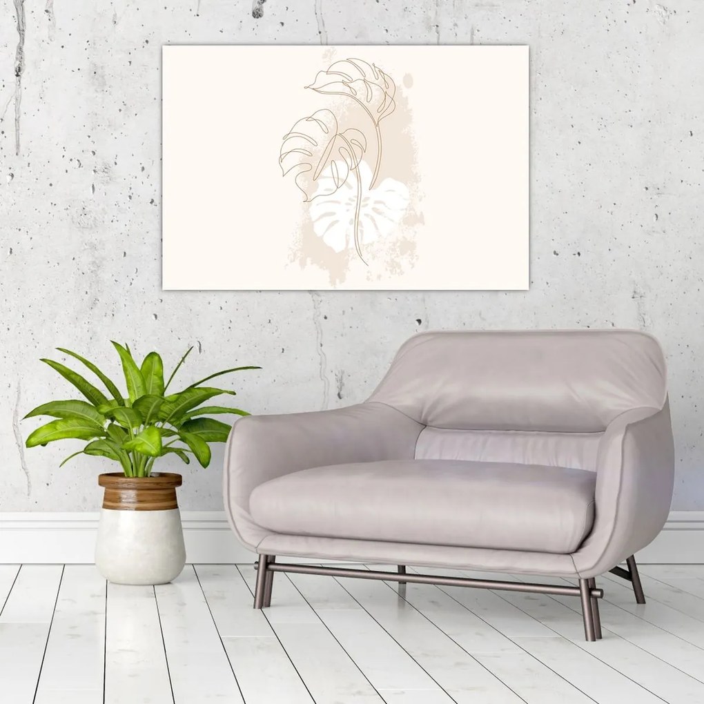 Kép - Line art monstera N⁰1 (90x60 cm)