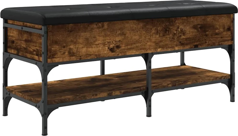 vidaXL füstös tölgy színű szerelt fa cipőtároló pad 102 x 42 x 45 cm