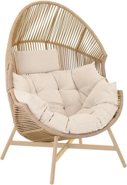 HOLAND rattan kosárfotel bézs