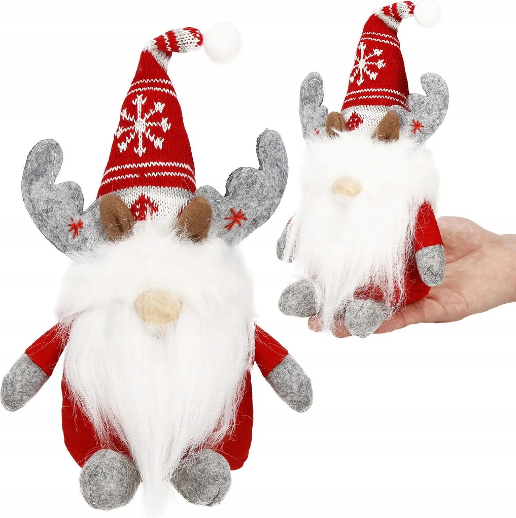 Karácsonyi Figura Rénszarvas Manó 27cm Dekoráció Törpe Álló Dekoráció