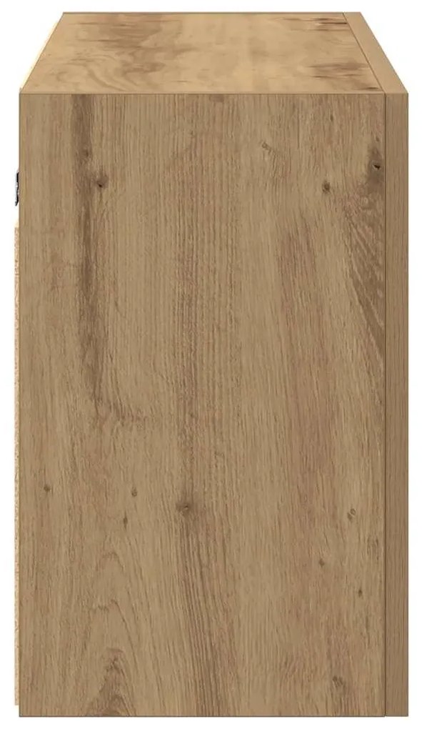 kézműves tölgy szerelt fa fali fürdőszobaszekrény 100x25x40 cm