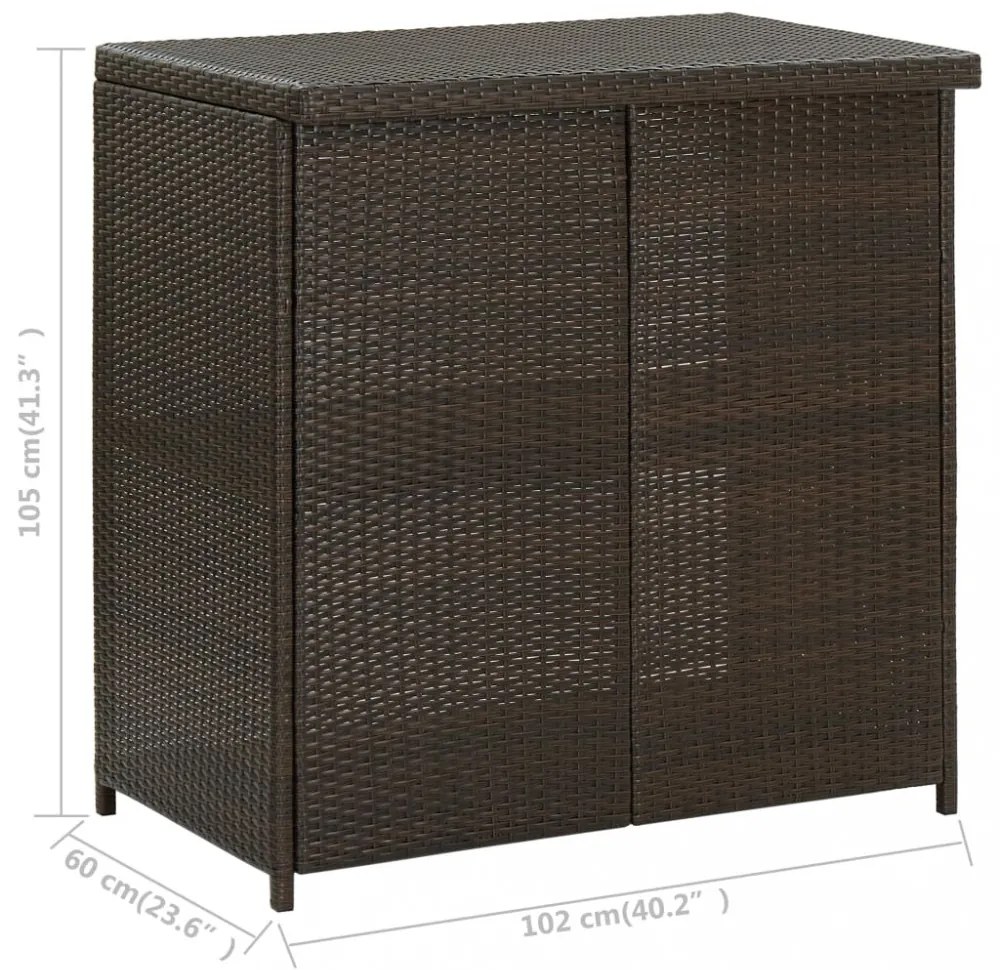 3 darabos barna polyrattan bárszett