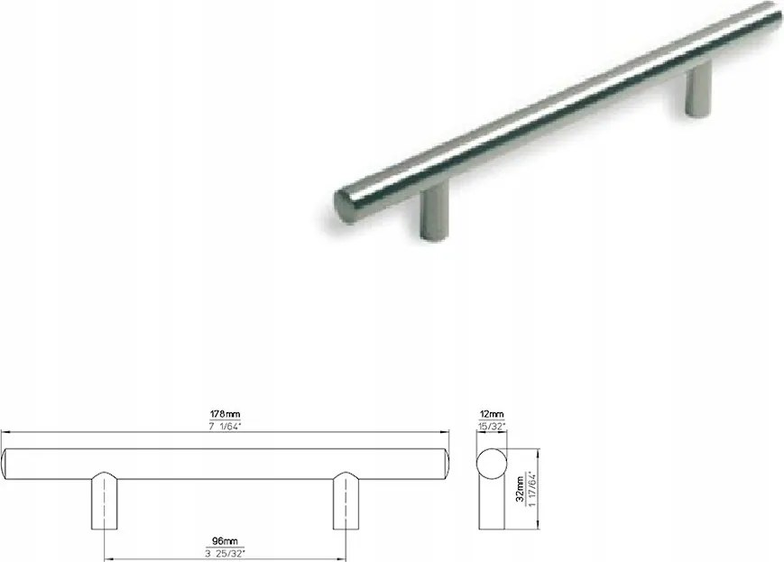 Bútorfogantyú Siro 885-178ZN2 matt króm, alumínium