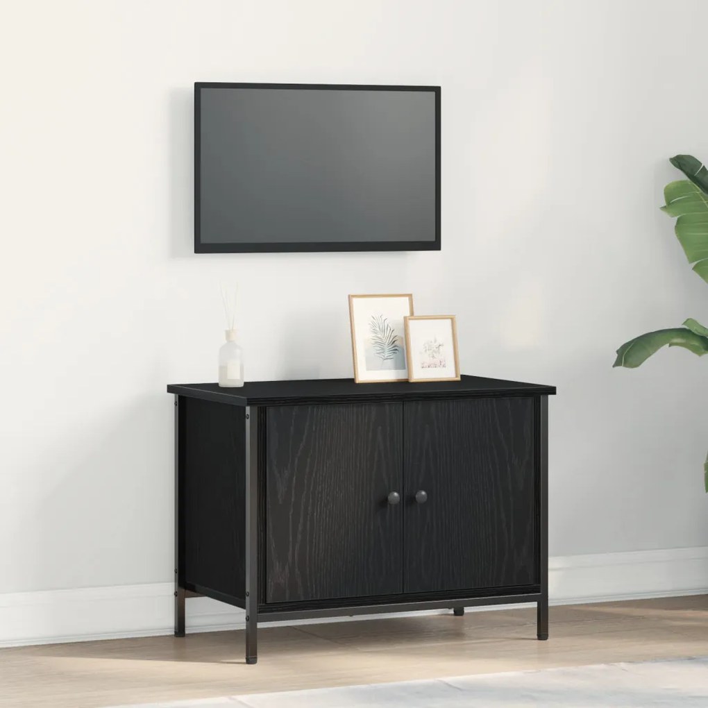 fekete tölgy TV állvány Fekete tölgy Szerelt fa 60 x 35 x 45 cm
