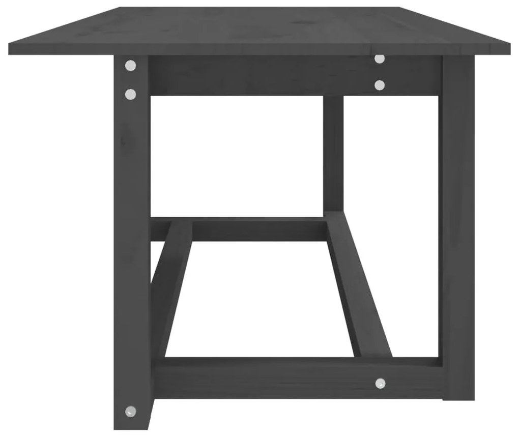 Szürke tömör fenyőfa dohányzóasztal 110 x 55 x 45 cm