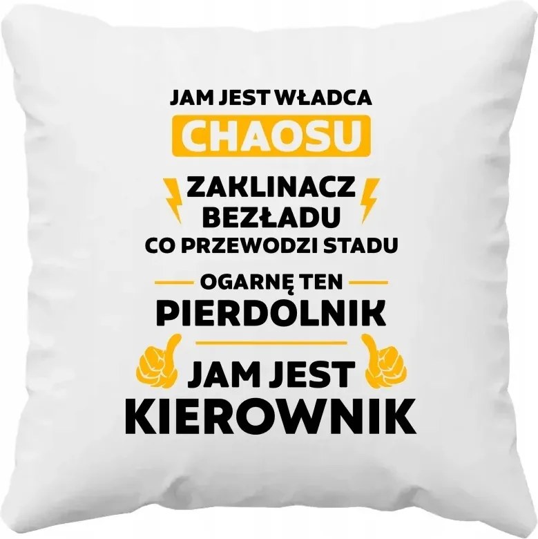 Én vagyok a káosz ura menedzser Párna Vicces Ajándék A Vezetőnek