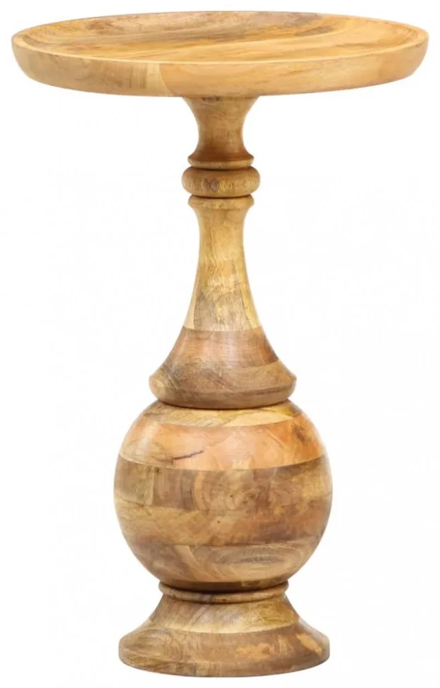 tömör mangófa kerek kisasztal 43 x 43 x 66 cm