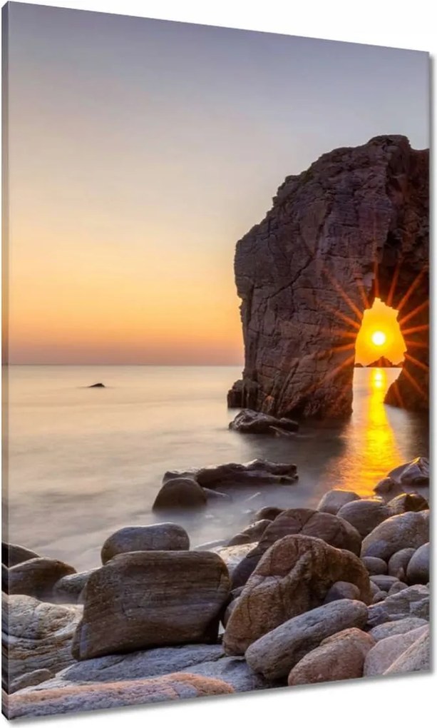 Vászonkép 70x100 Naplemente Tenger Sziklák