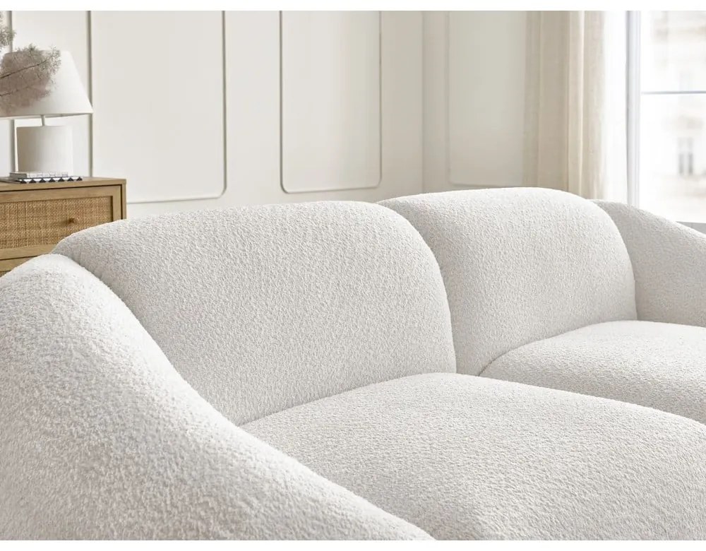 Fehér buklé kanapé 230 cm Tina – Bobochic Paris