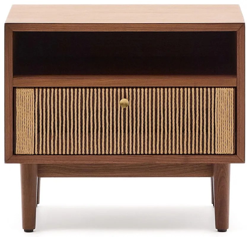 Barna éjjeliszekrény diófa dekorral Elan – Kave Home