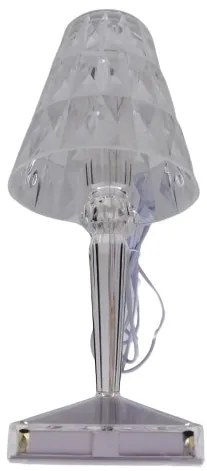 Olasz stílusú áttetsző akril kristály LED asztali lámpa 5V/1W/USB