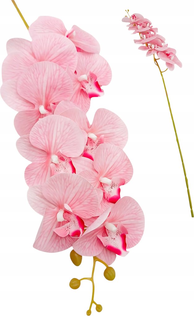 Orchidea Mesterséges Mint Élő 100cm Rózsaszín Nagy Ág Dekoráció Kompozíció