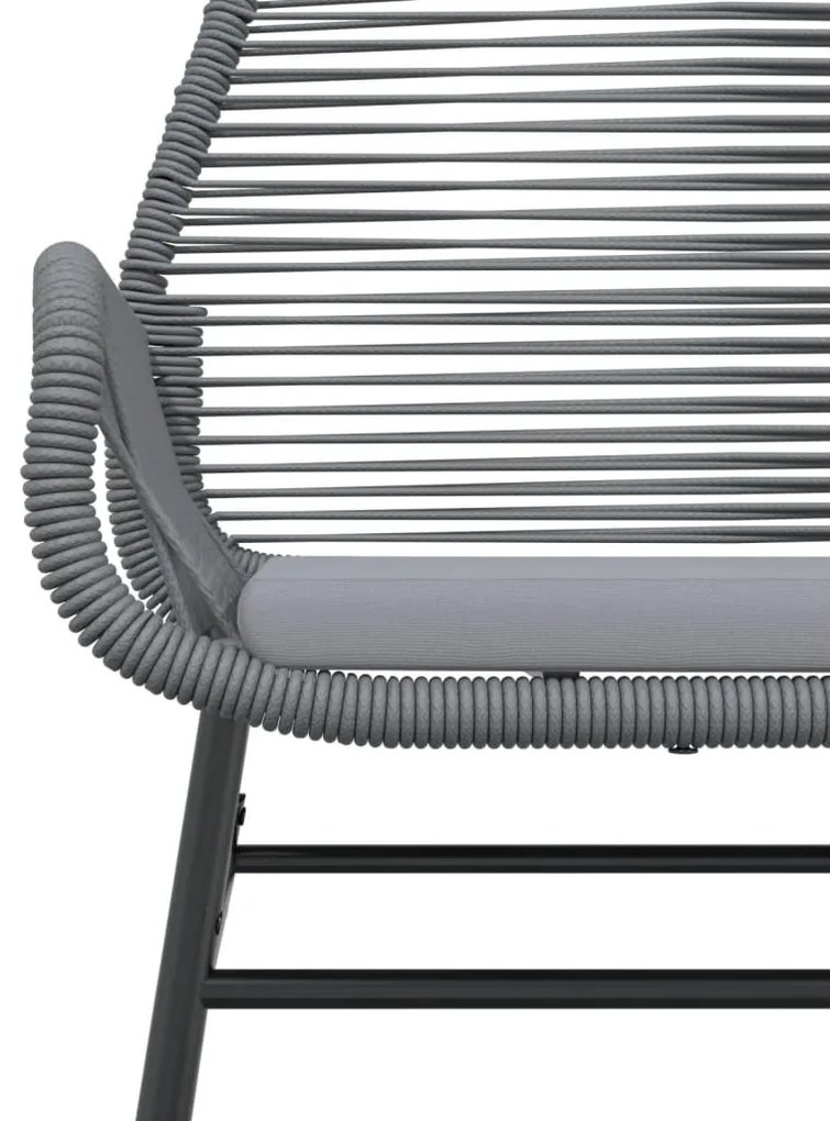 2 db szürke polyrattan kerti szék párnákkal