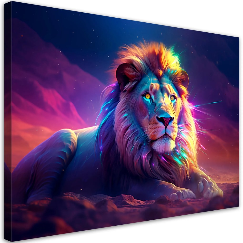 Gario Vászonkép Töprengő oroszlán és pihenés Méret: 100 x 70 cm