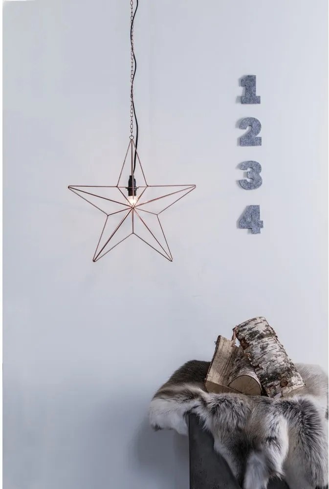 Tjusa rézszínű, függő világító dekoráció, ø 43 cm- Markslöjd