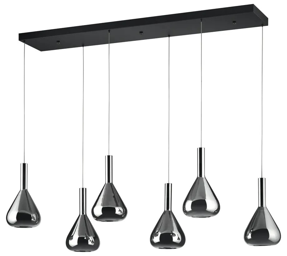 Fekete LED függőlámpa üveg búrával Cipera – CINQUE