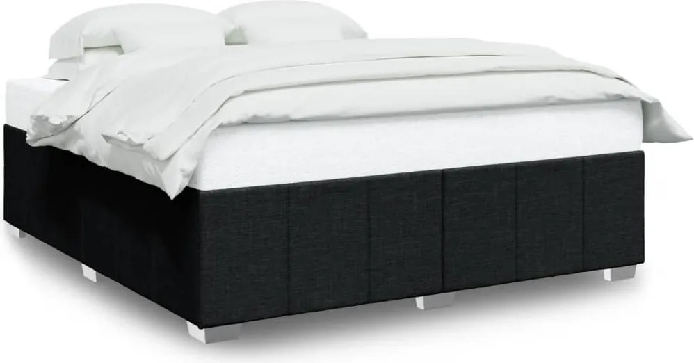 vidaXL fekete szövet ágykeret matrac nélkül 200 x 200 cm