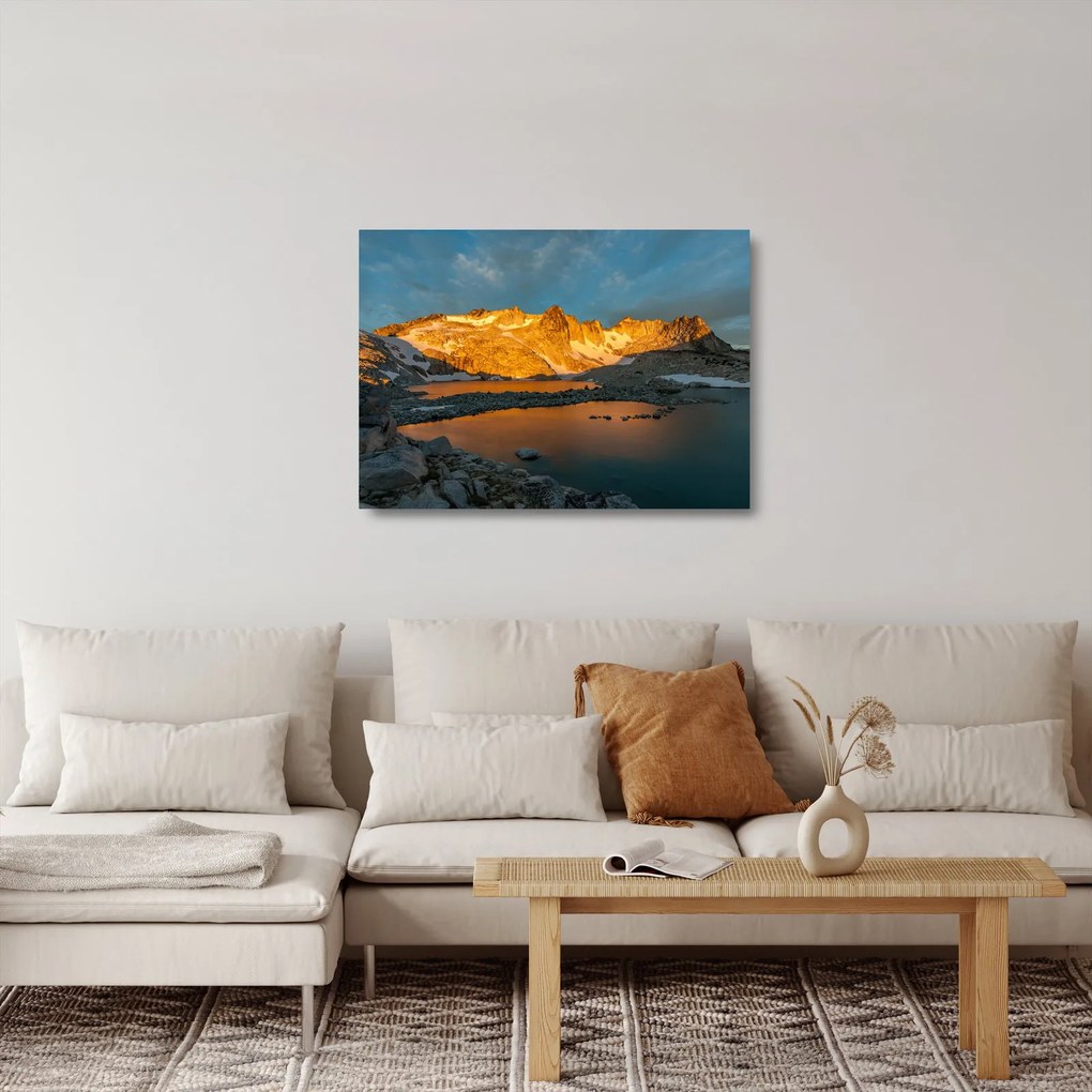 Egy hegyvidéki táj képe (üvegen) (70x50 cm)