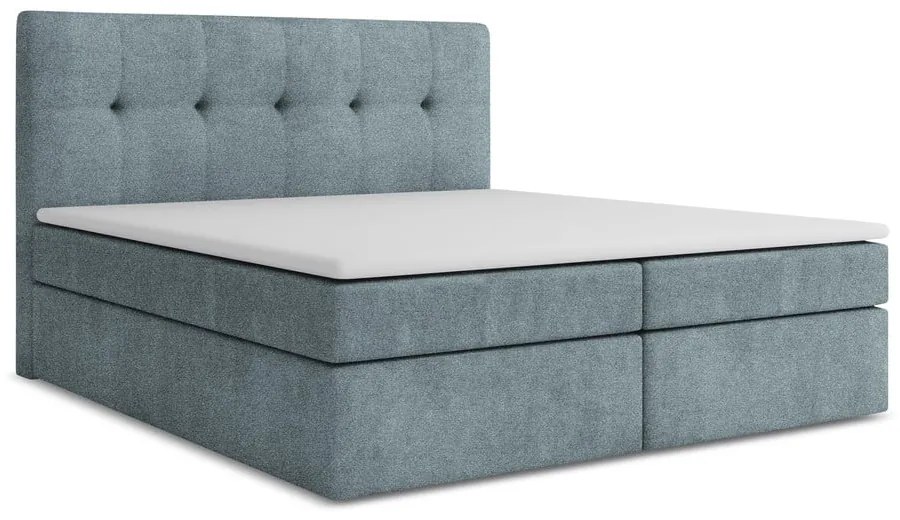 Világoskék ágyneműtartós boxspring ágy 160x200 cm Palta – Makamii