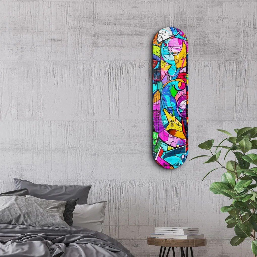 Graffiti Abstract edzett üvegkép, 20 x 80 cm