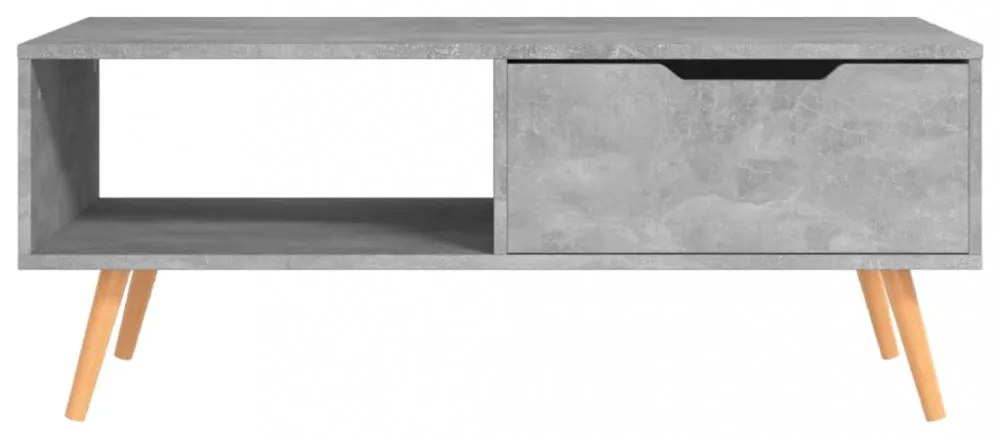 betonszürke szerelt fa dohányzóasztal 100 x 49,5 x 43 cm