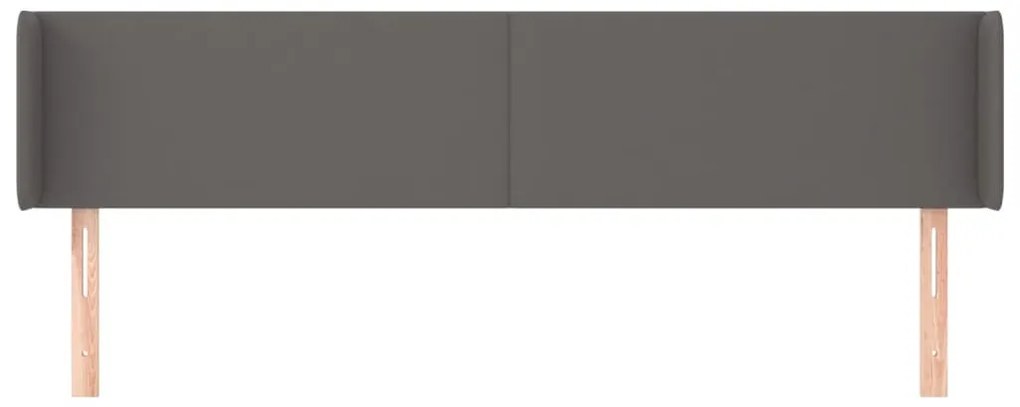 szürke bársony szárnyas fejtámla 203x16x78/88 cm