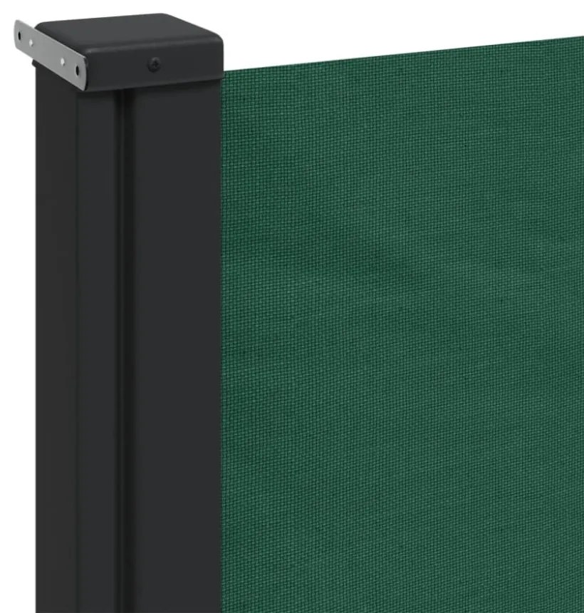 sötétzöld behúzható oldalsó napellenző 200 x 600 cm