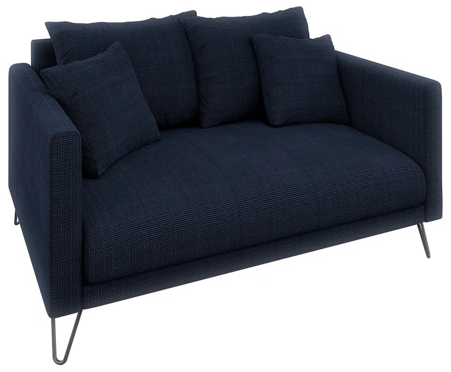 Sötétkék zsenília kanapé 140 cm Freya – Ropez