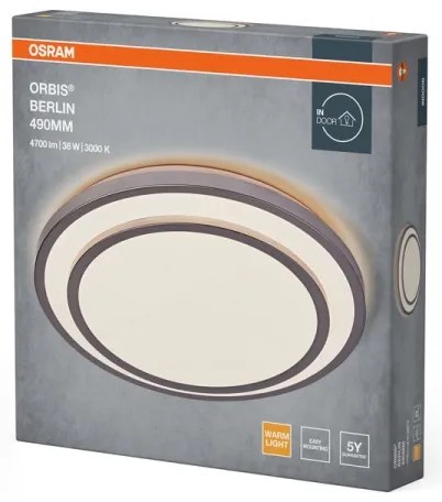 Osram - ORBIS BERLIN LED mennyezeti lámpa LED/36W/230V, átm. 49,2 cm, ezüst