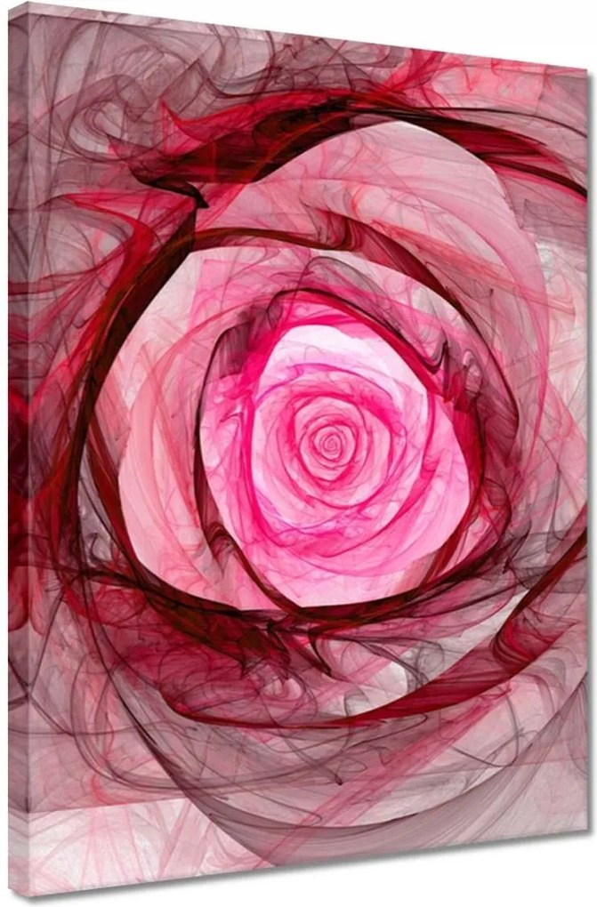 Vászonkép 30x40 Rózsaszín fraktál rózsa