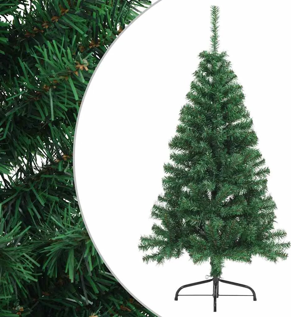 vidaXL zöld PVC fél műkarácsonyfa állvánnyal 150 cm