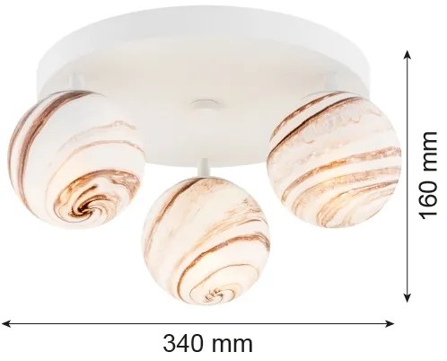Argon 6291 - Mennyezeti lámpa FABIO 3xE14/7W/230V alabástrom fehér