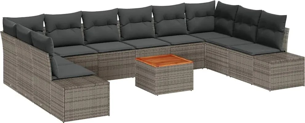 vidaXL Kerti Kanapé Szett 11 pcs Szürke