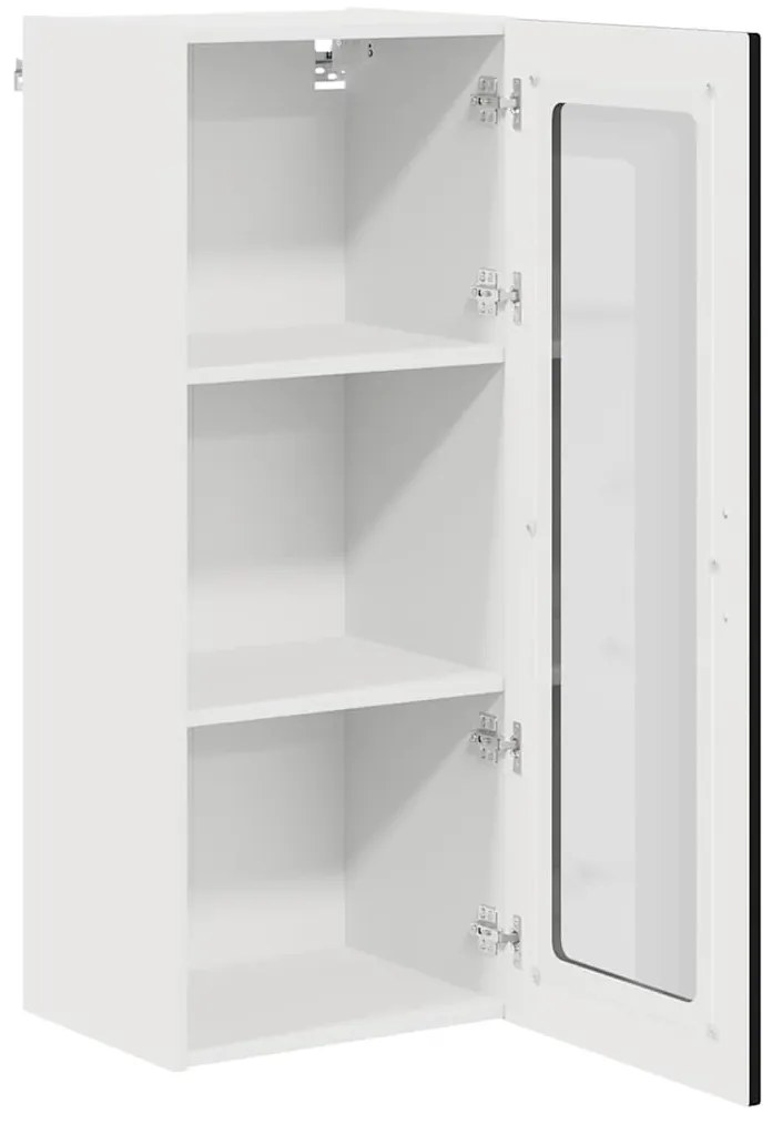 Fali konyhaszekrény polcokkal Fekete 40 x 31 x 100 cm Faanyag