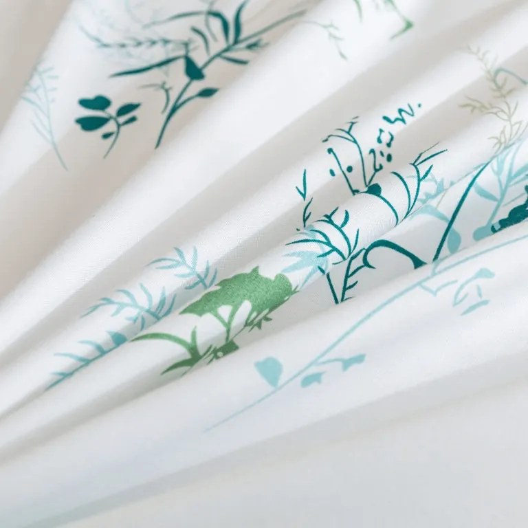 Mikroszálas flanel ágyneműhuzat VERDELLE fehér-zöld Ágyneműhuzat mérete: 70 x 90 cm | 140 x 200 cm