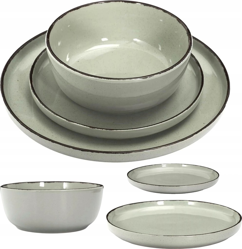 Azure étkészlet kőből 12 db-os étkészlet 4 személyes tányér szett