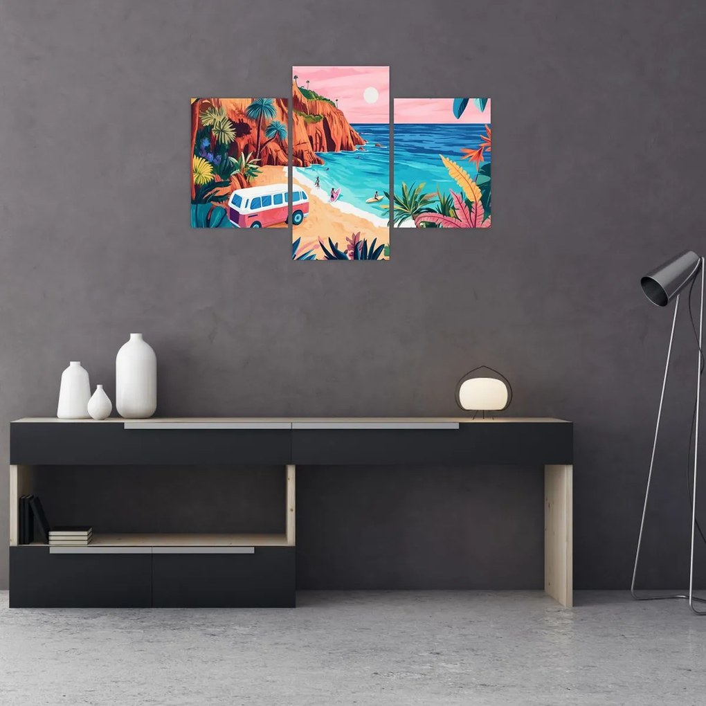 Kép - Lakóautó az óceánnál (90x60 cm)